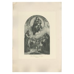 Antique Print of 'The Madonna di Foligno' Made after Raphael 'c.1890'
