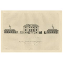 Impression ancienne de la façade principale de Castle Hill, Dorsetshire, Angleterre, vers 1770
