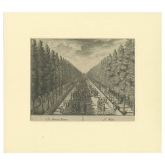 Antique Print of the Maliebaan by Stoopendaal, 1725