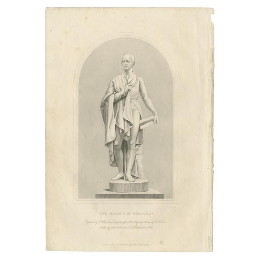 Antique Print of the Marquis of Wellesley by Tallis, 1849 For Sale