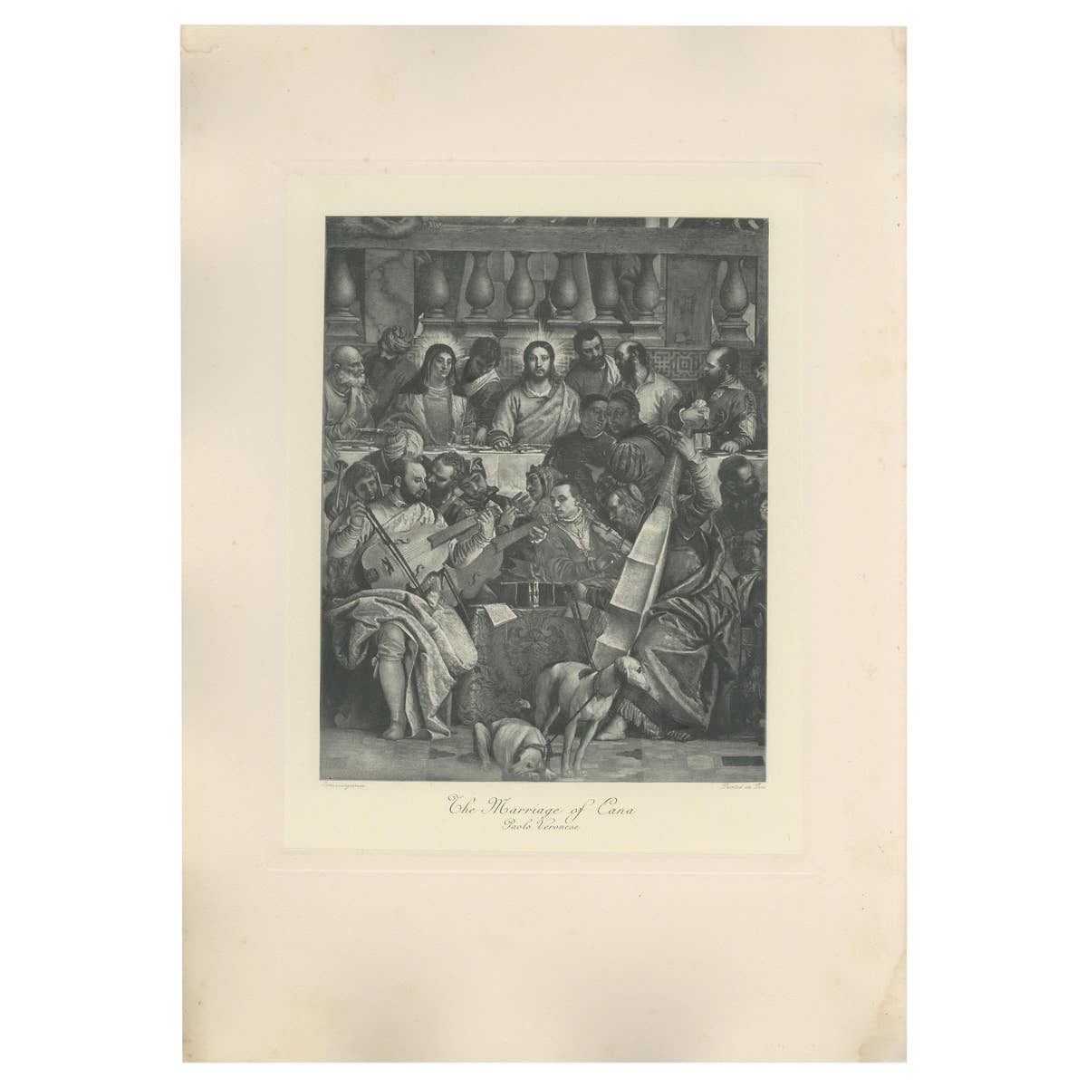 Antique Print of 'The Marriage of Cana' Made after Paolo Veronese 'c.1890'