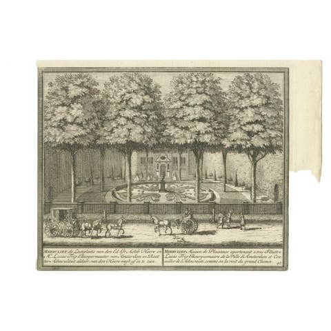 Antique Print of the 'Meervliet' Estate by De Leth, c.1729