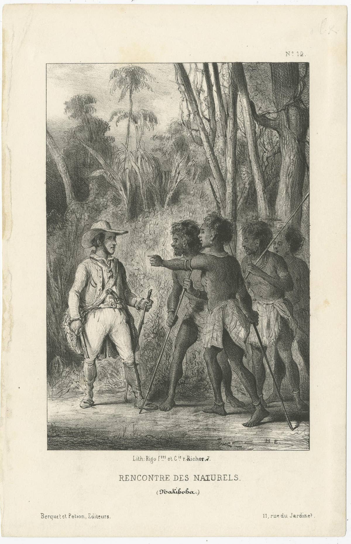 Antique Print of the Meeting of the Inhabitants of Nakihoha