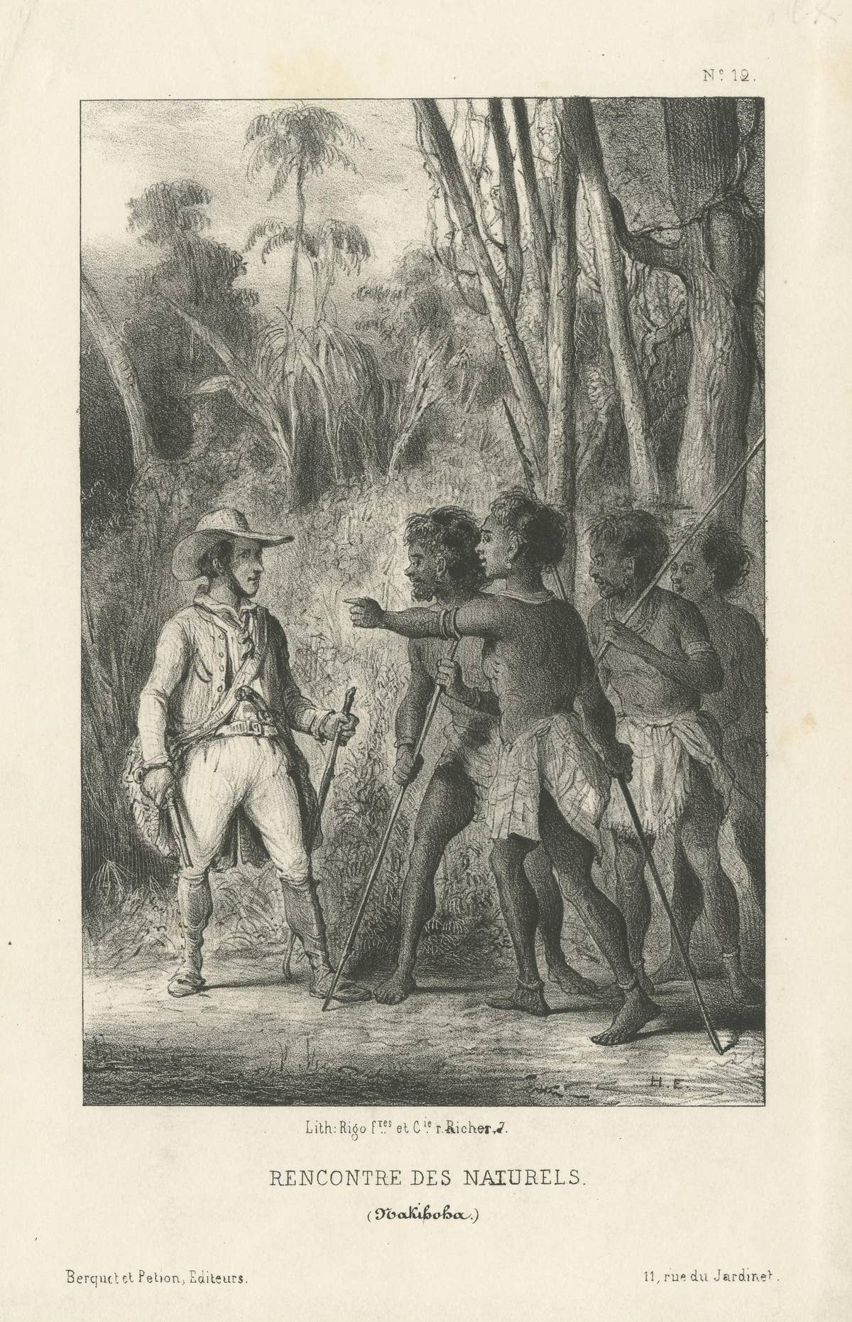 Antique Print of the Meeting of the Inhabitants of Nakihoha