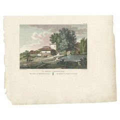 Antique Print of the Mill at Ermenonville by Laborde, 1808