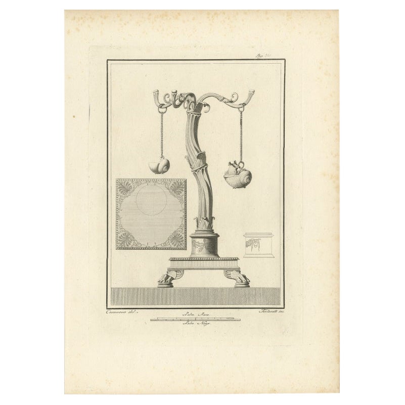 Antique Print of the Monuments of Herculaneum by Bayardi, 1762