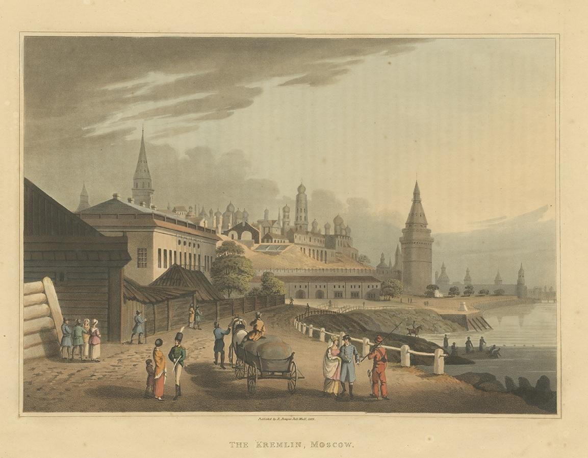 Antique Print of the Moscow Kremlin by Bowyer, 1816 In Good Condition For Sale In Langweer, NL