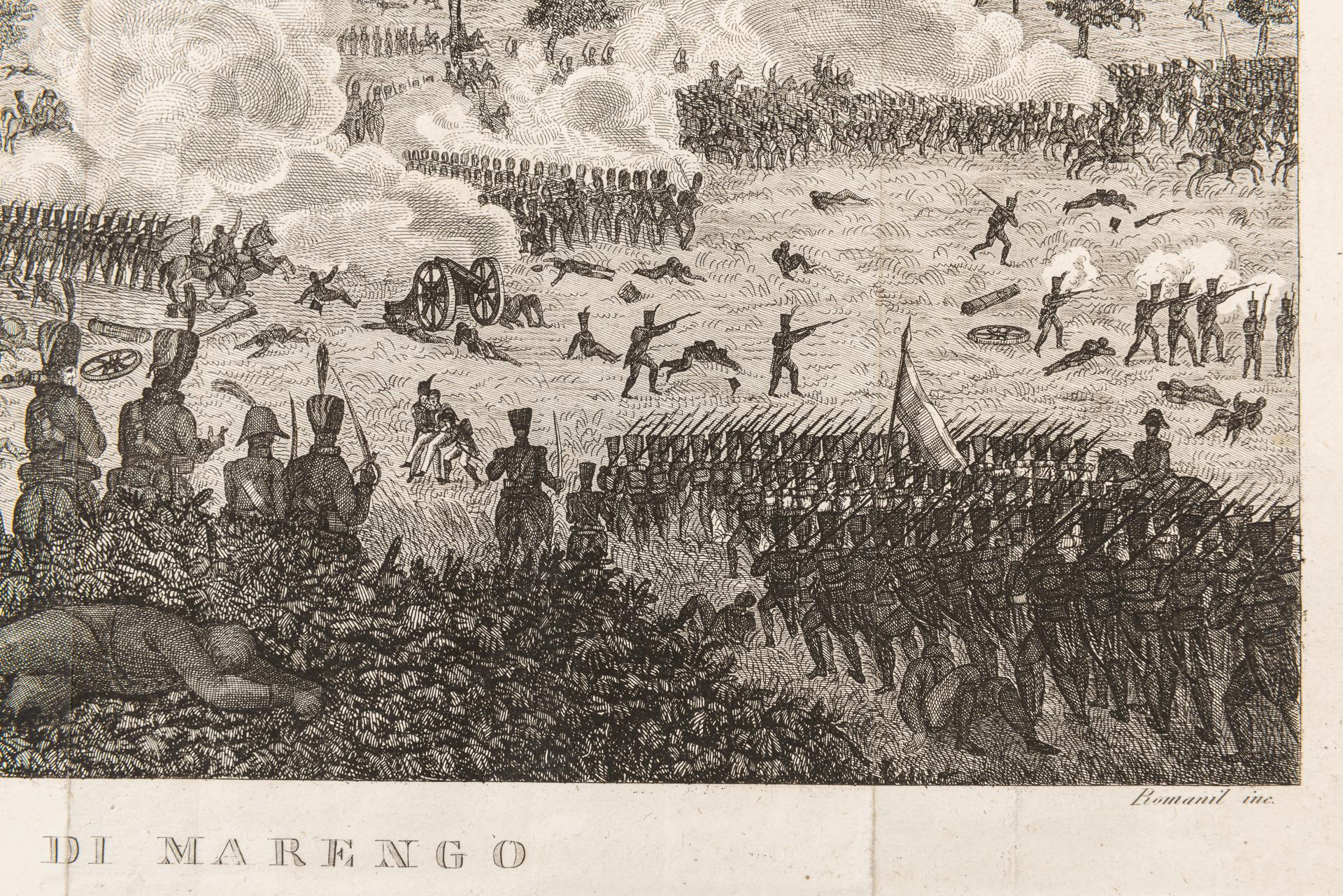 Altro Stampa antica della battaglia napoleonica di Marengo