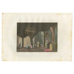 Stampa antica della Grotta della Natività di Ferrario del 1831