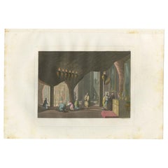 Antique Print of the Nativity Grotto by Ferrario '1831'