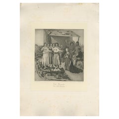 Impression ancienne de « La nativité » réalisée d'après Piero della Francesca, vers 1890