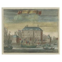 Antique Print of the New City Inn of Amsterdam by Commelin, 1726