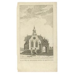 Antique Print of the 'Nieuwe Kerk' in Groningen by Tirion, 1790