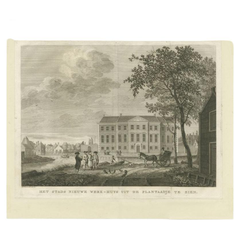 Antique Print of the 'Nieuwe Werkhuis' by Schoute, c.1790 For Sale