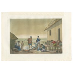 Impression ancienne des occupations du peuple d'agagna par Ferrario '1831'