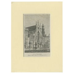 Stampa antica della 'Onze-lieve-vrouwekerk' ad Amsterdam, 1900 ca.