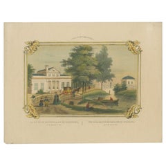 Antique Print of the 
Oorsprong
 Estate in Utrecht by Huygens, c.1860