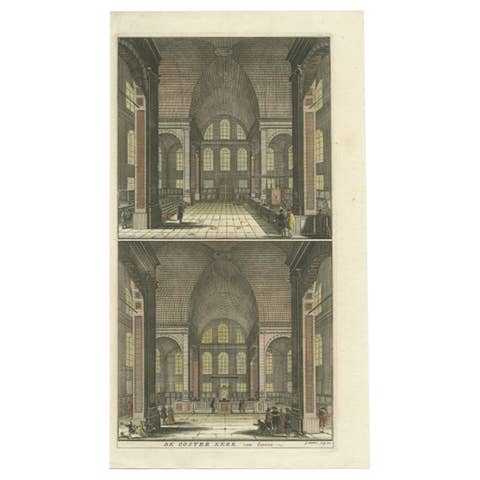 Antique Print of the 'Oosterkerk' by Goeree, 1765