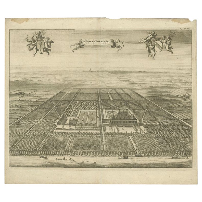 Antiker Druck des Oostkapelle-Anwesens von Smallegange, 1696