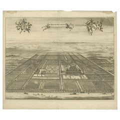 Antiker Druck des Oostkapelle-Anwesens von Smallegange, 1696