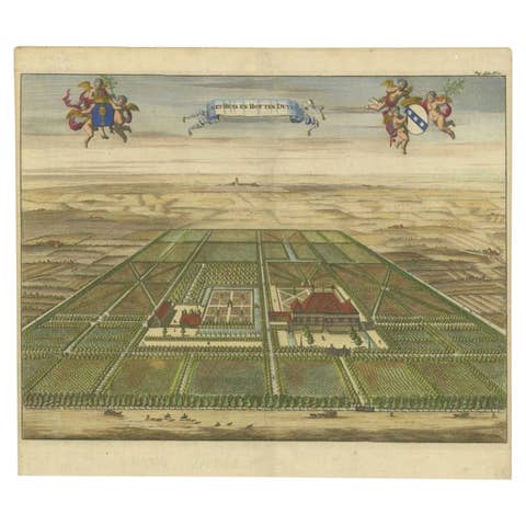 Antique Print of the Oostkapelle Estate near Domburg, The Netherlands, 1696