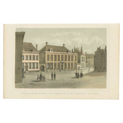 Antique Print of the Ophthalmology Hospital in Utrecht, the Netherlands, 1859