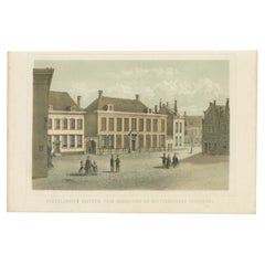 Antiker Druck des Ophthalmologischen Hospitals in Utrecht, Niederlande, 1859