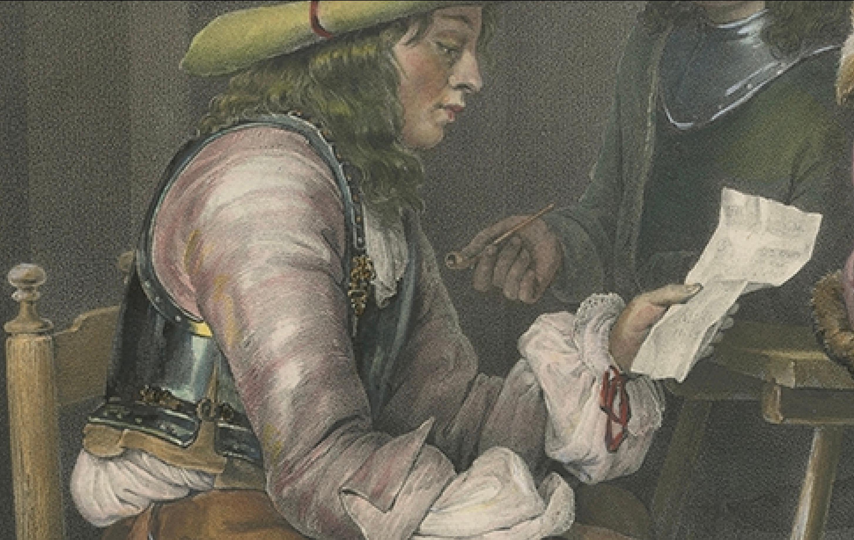 Antiker antiker Druck des Ordens nach Gabriel Metsu, um 1860 (Papier) im Angebot