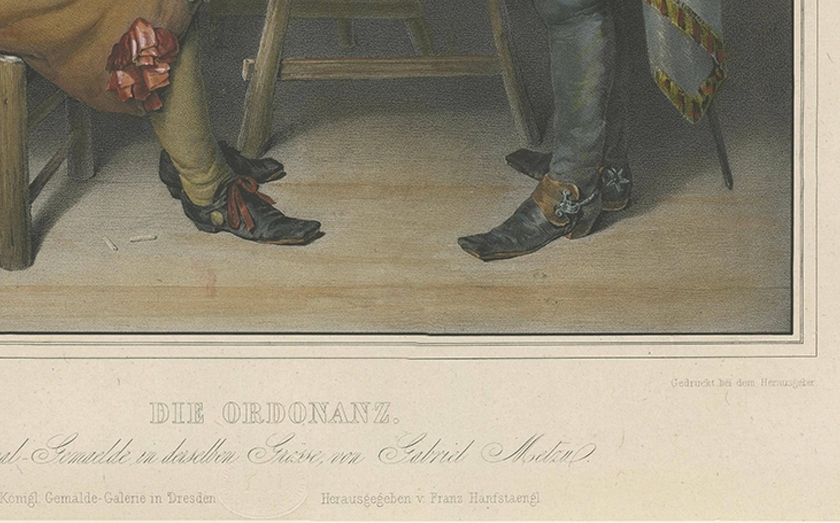 Antiker antiker Druck des Ordens nach Gabriel Metsu, um 1860 im Angebot 1