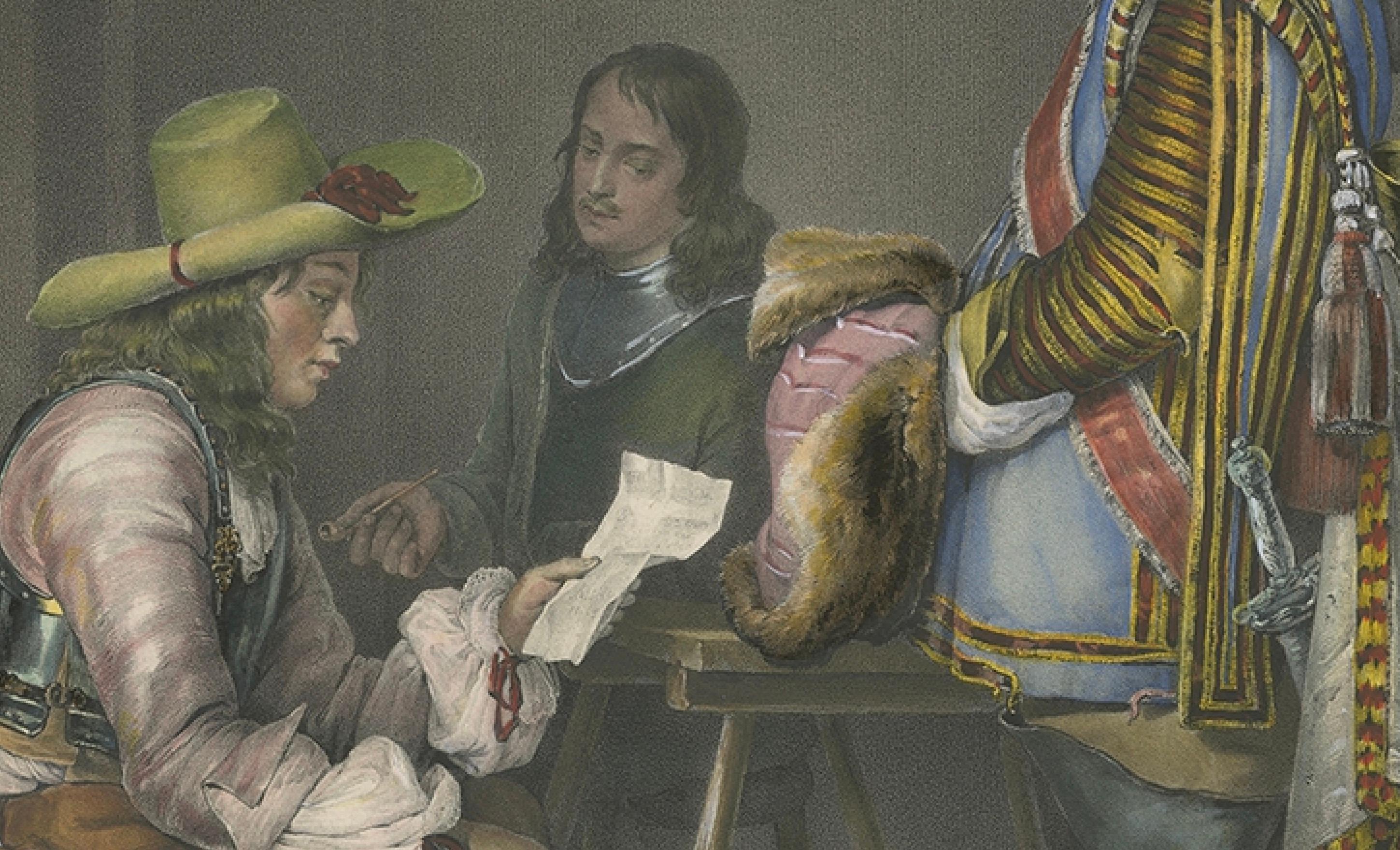 Antiker antiker Druck des Ordens nach Gabriel Metsu, um 1860 im Angebot 3