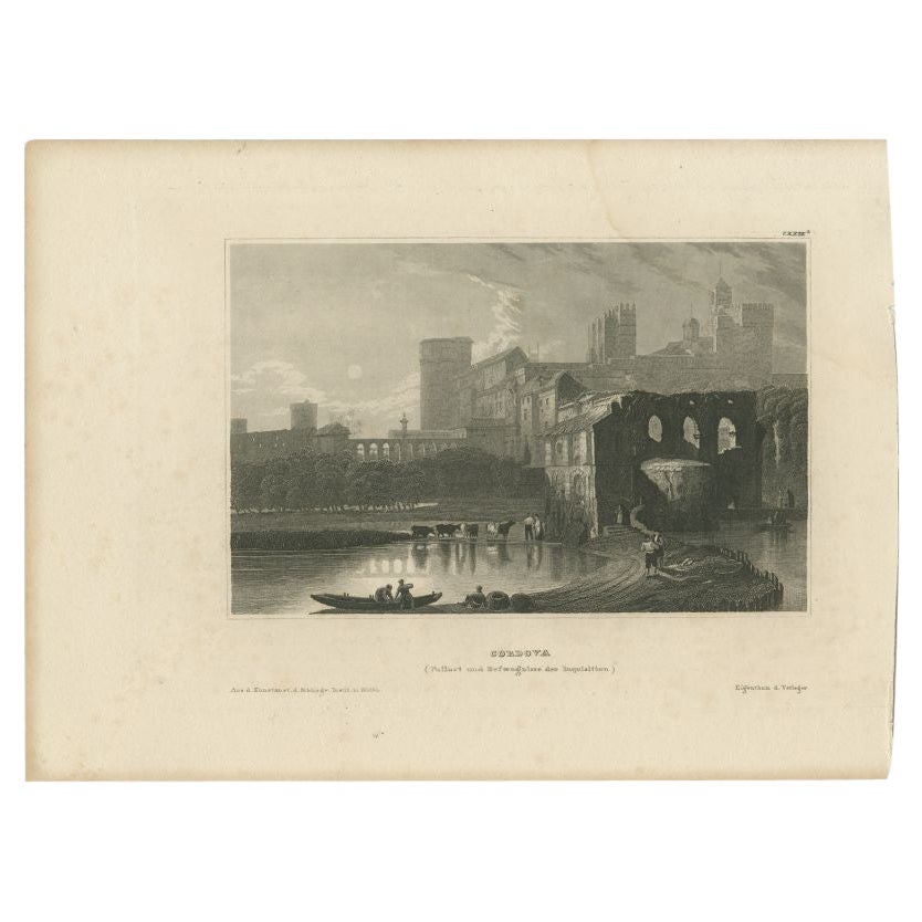 Impression ancienne du Palais et du Prison de Crdoba par Meyer, 1837