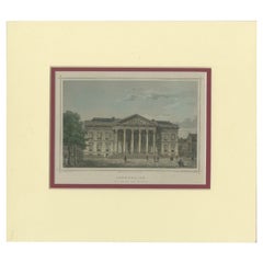 Impression ancienne du Palais de justice de Leeuwarden par Terwen, 1858