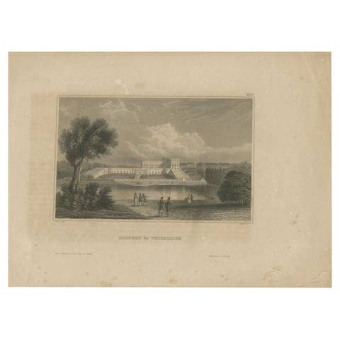 Antique Print of the Palace of Versailles by Meyer, 1848