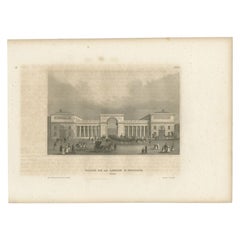 Gravure ancienne du Palais de la Légion d'Honneur, Paris, France, 1844