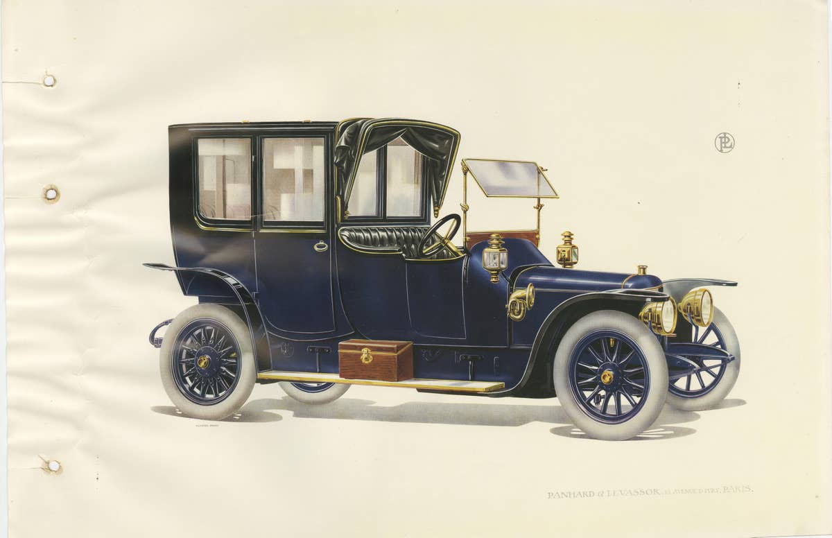 Antique Print of the Panhard et Levassor Coupe Avant Torpedo Car