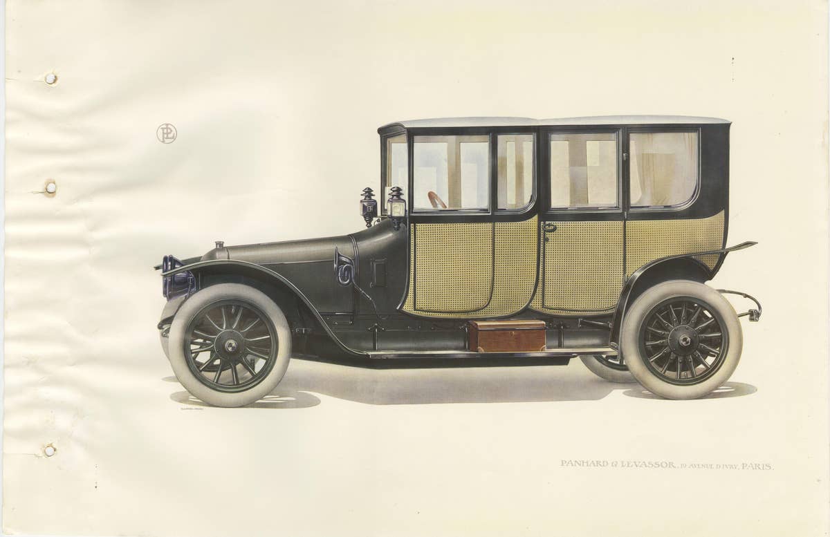 Antique Print of the Panhard et Levassor Double Coupe Conduite Car