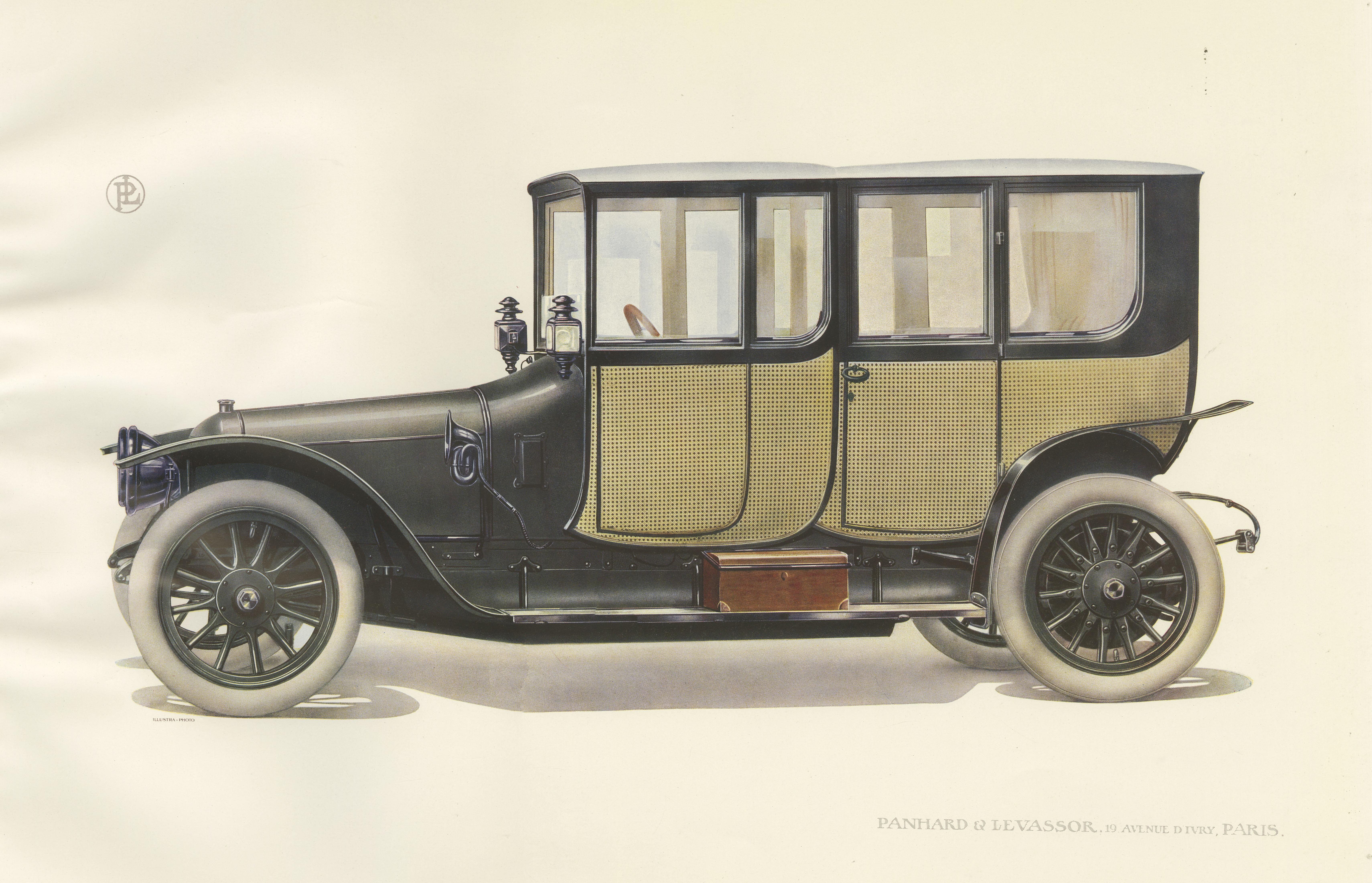 Antique Print of the Panhard et Levassor Double Coupe Conduite Car In Good Condition For Sale In Langweer, NL