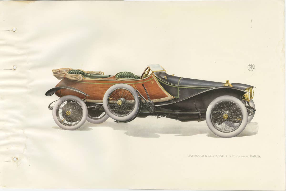 Antique Print of the Panhard et Levassor Skiff-Torpedo Car, 1914