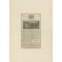 Antique Print of the Parade Hall and Bed of Anna Van Hannover, 1759
