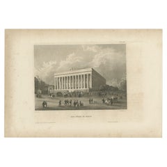 Impression ancienne de la Bourse de Paris par Meyer, 1844