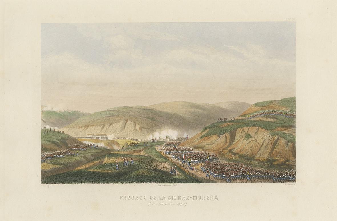 Stampa antica del passaggio di Sierra Morena, 1860 circa In condizioni buone in vendita a Langweer, NL
