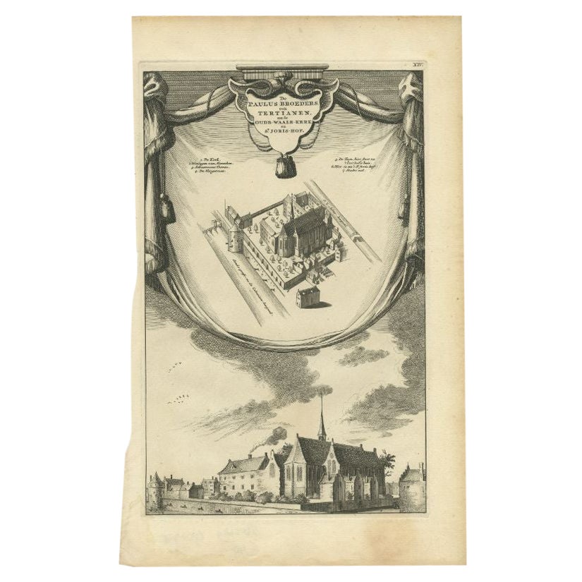Stampa antica del Monastero di Paulus Broeders di Wagenaar, 1760 ca.