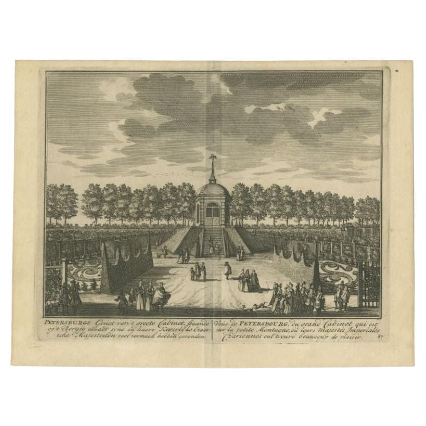 Antique Print of the Petersburg Estate by Stoopendaal, 1719