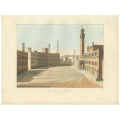 Impression ancienne de la Piazza del Campo par Bonnard, 1860