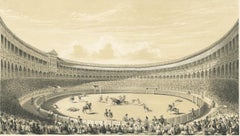 The Plaza de Toros of Madrid, Bullfighting Scene by W.H. Lake Price, 1865