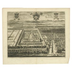 Antique Print of the Popkensburg Estate by Smallegange, 1696