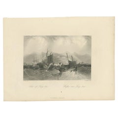 Antique Print of the Port of Ting Hai by Payne, c.1850