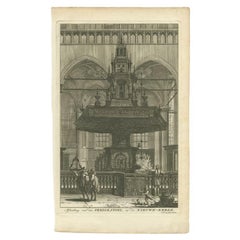 Used Print of the Preacher's Pulpit by Goeree, 1765