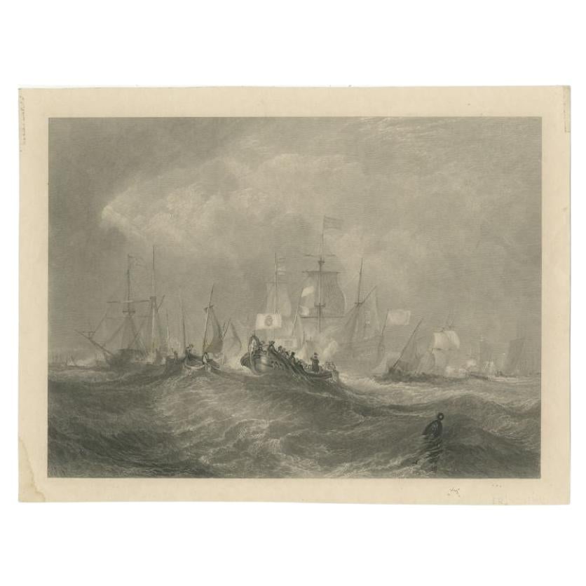 Antique Print of the Prince of Orange at Torbay, c.1860 For Sale