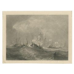 Antique Print of the Prince of Orange at Torbay, c.1860